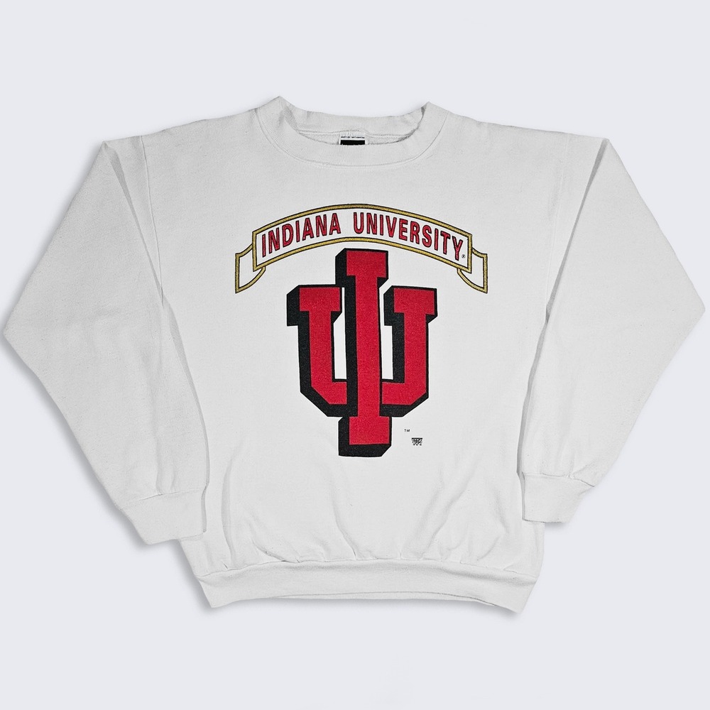 Indiana Hoosiers Vintage 90s Tultex White Crewneck Sweatshirt